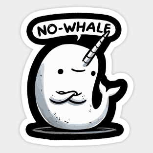 No Whale Narwhale Sticker